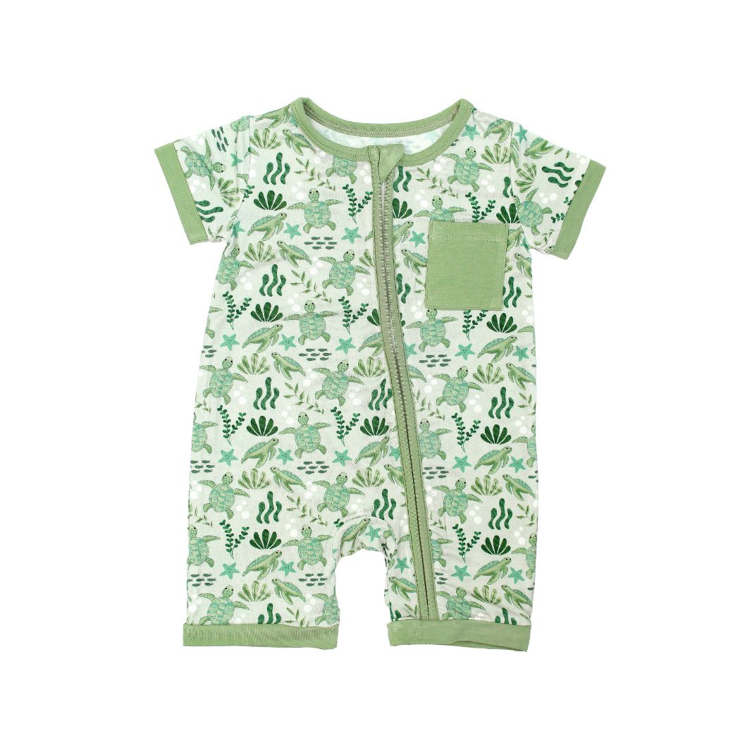 Sea Turtles Baby Shortie Romper