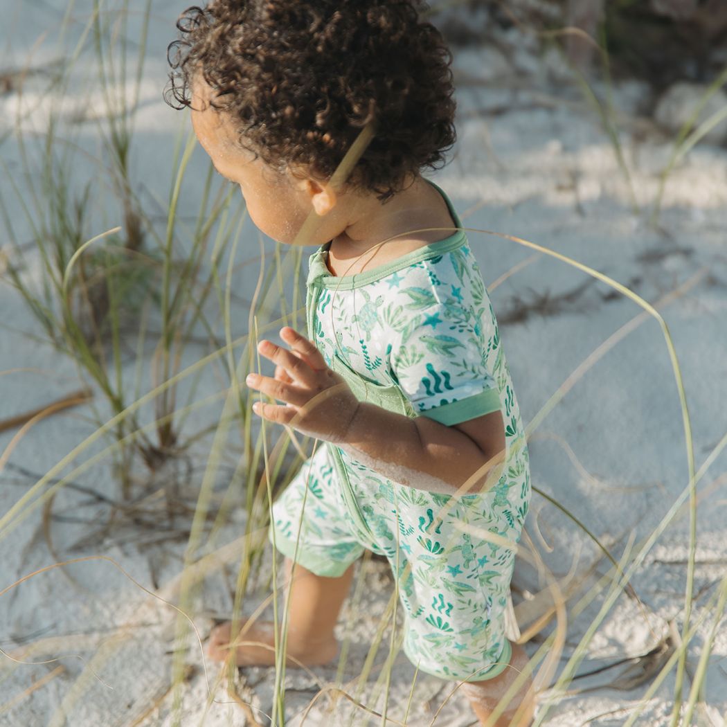 Sea Turtles Baby Shortie Romper