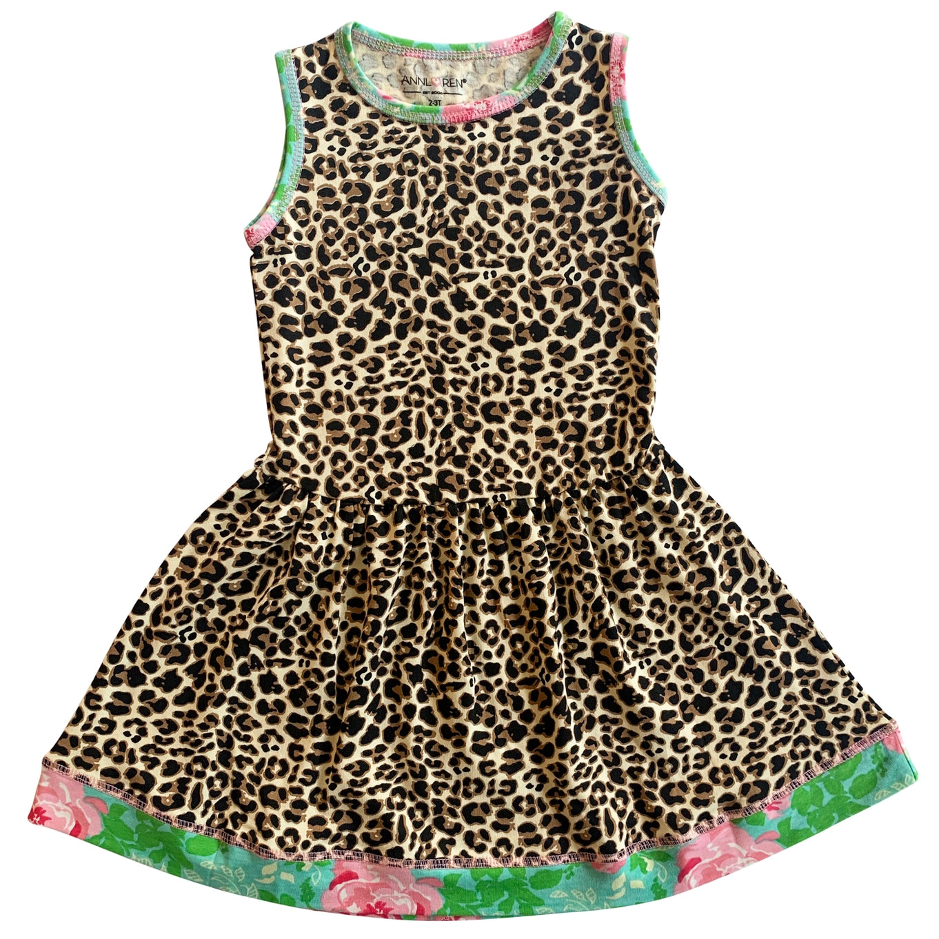 Spring Leopard Rose Floral Swing Dress