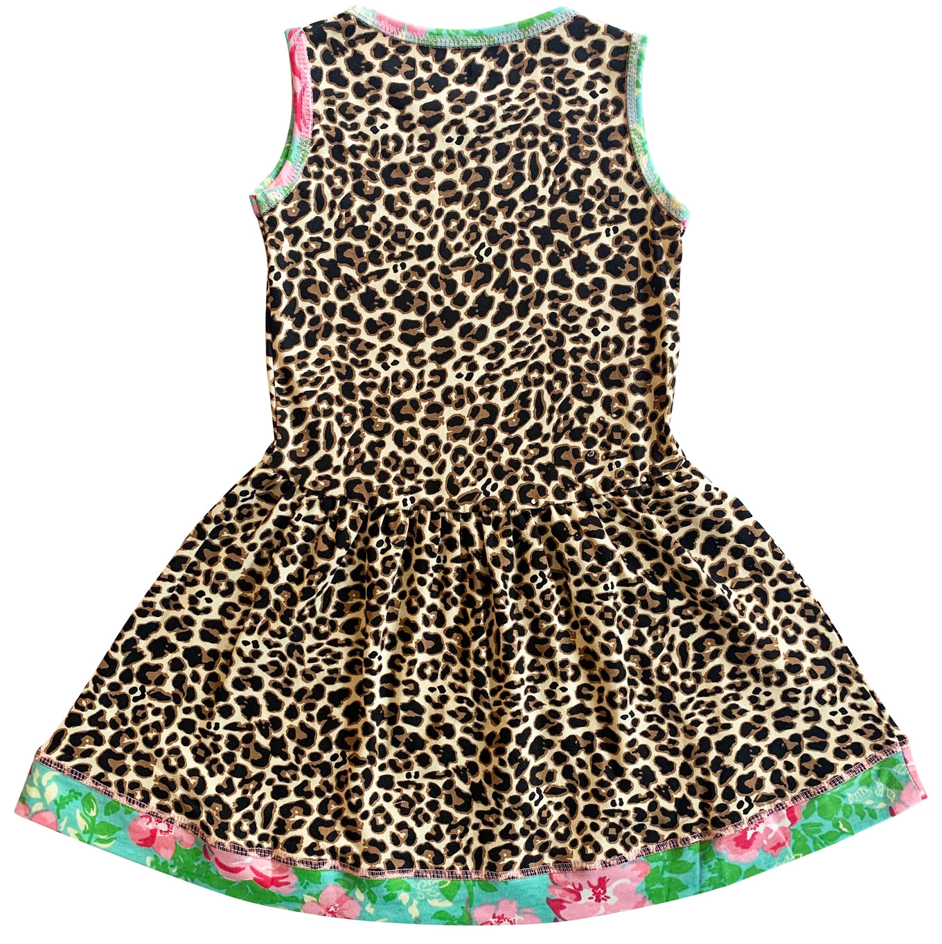 Spring Leopard Rose Floral Swing Dress