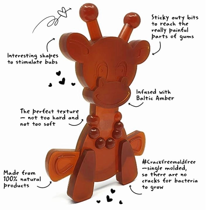 The Little Bamber: the Natural Rubber & Baltic Amber Teether