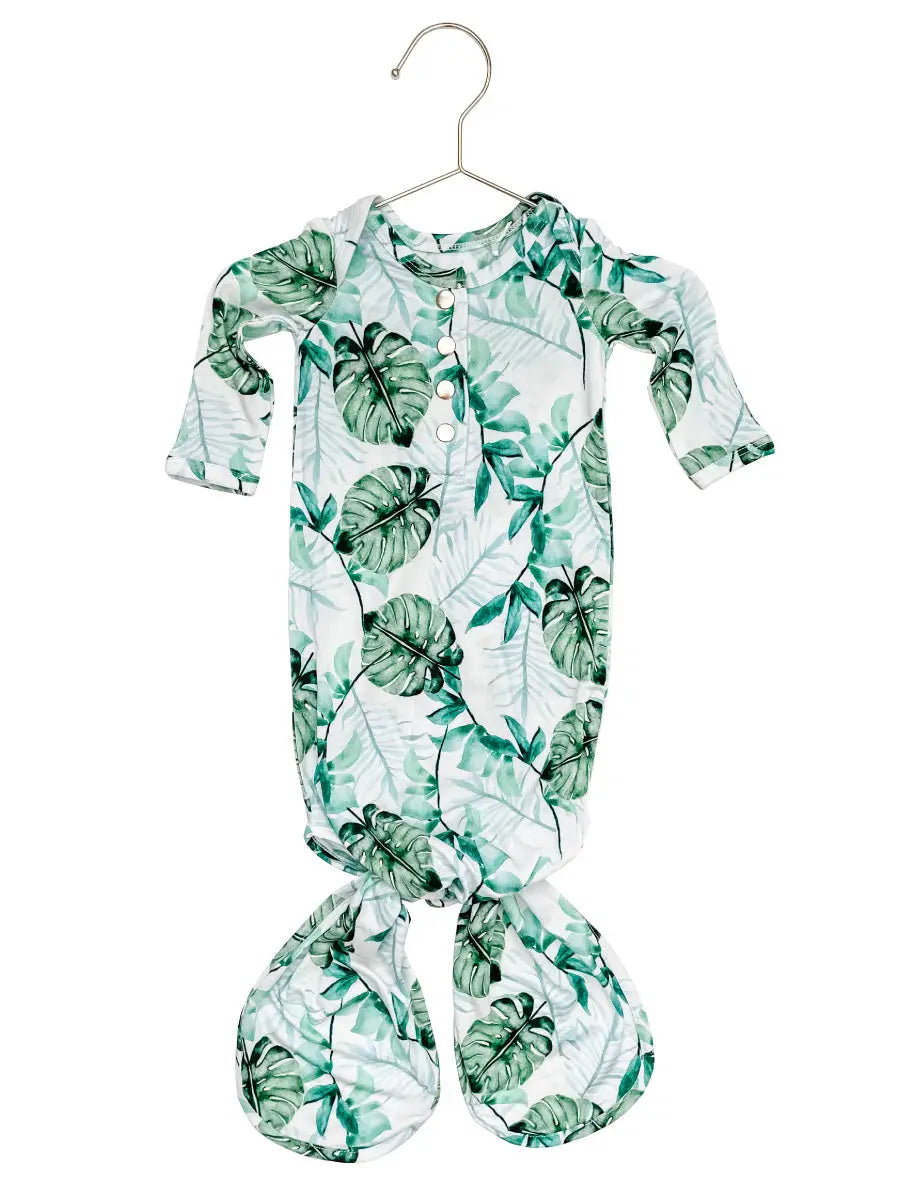 Tropical Leaf Knotted Gown/Bow