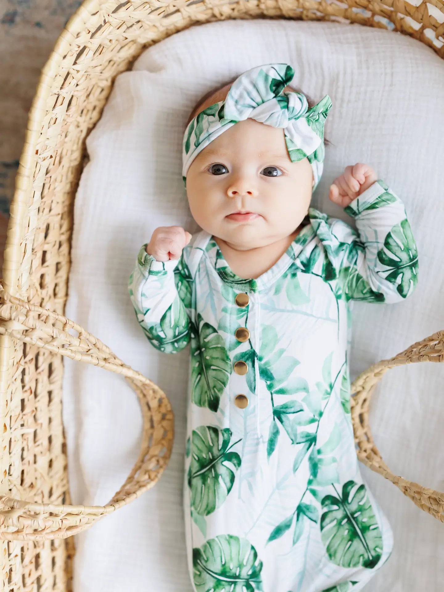 Tropical Leaf Knotted Gown/Bow