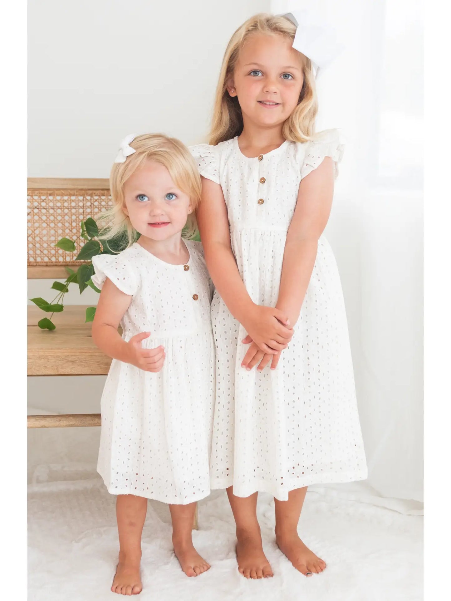 White Eyelet Embroidery Dress