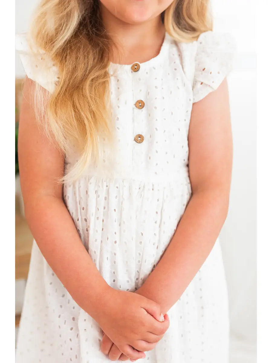 White Eyelet Embroidery Dress