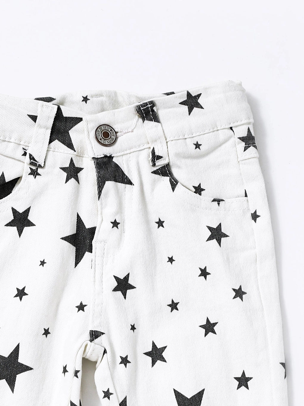 White Stars Double Layer Girls Jeans