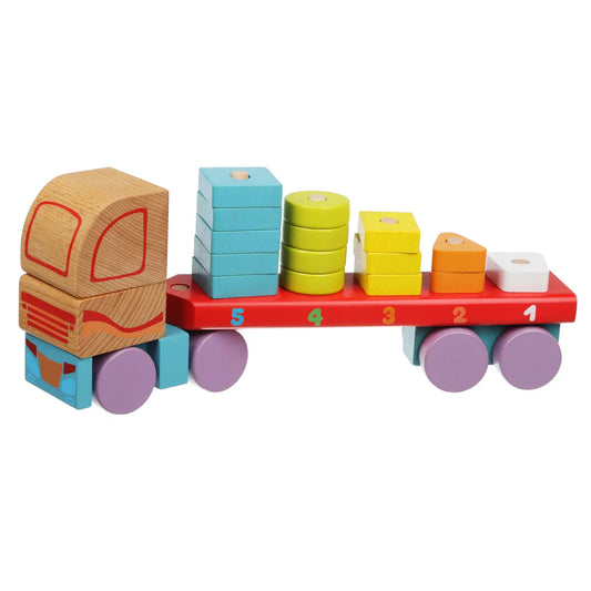 Wooden Truck with Geometric Figures