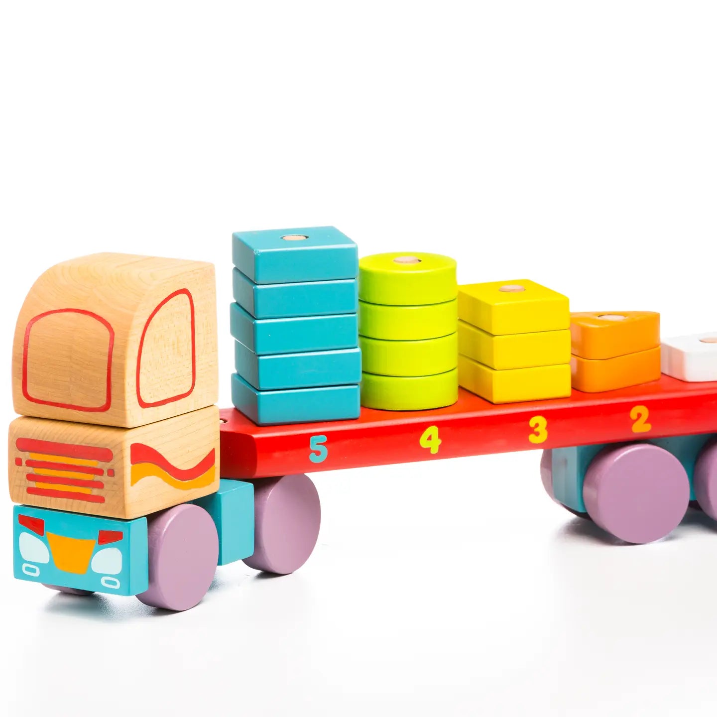 Wooden Truck with Geometric Figures