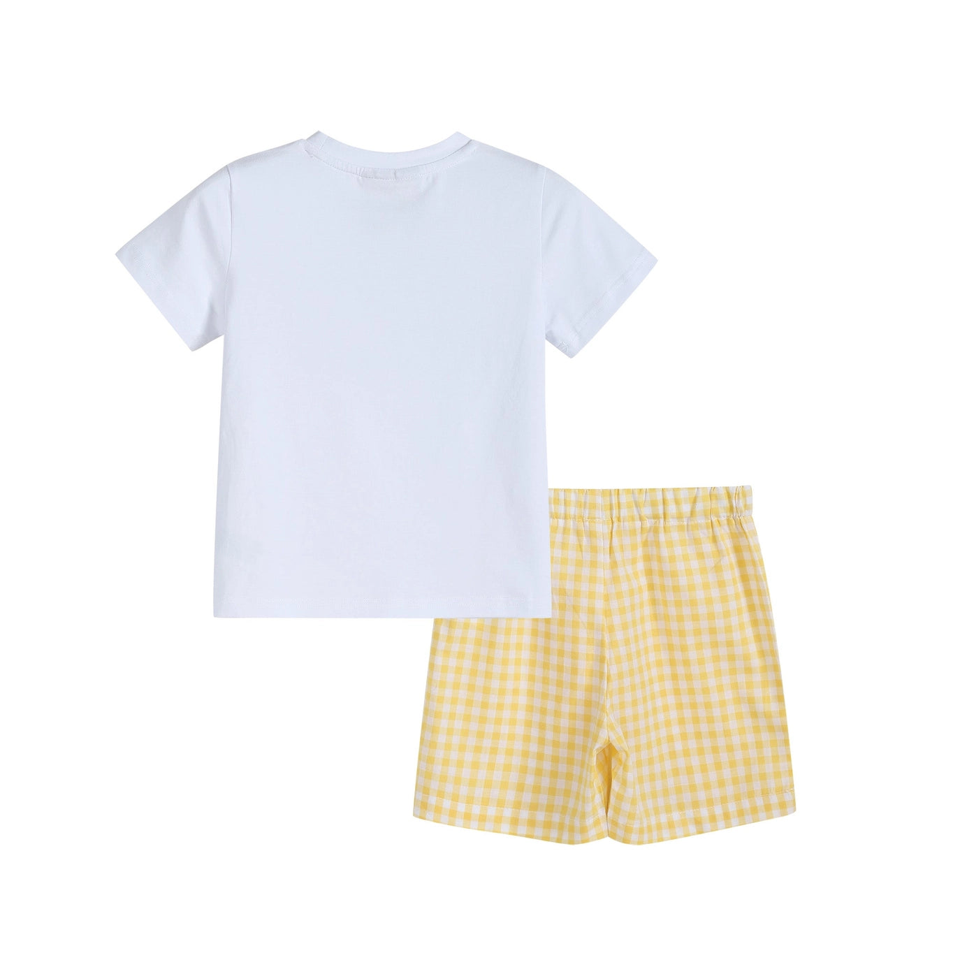 Lil Cactus Yellow Gingham Lemon Smocked Shirt and Shorts Set