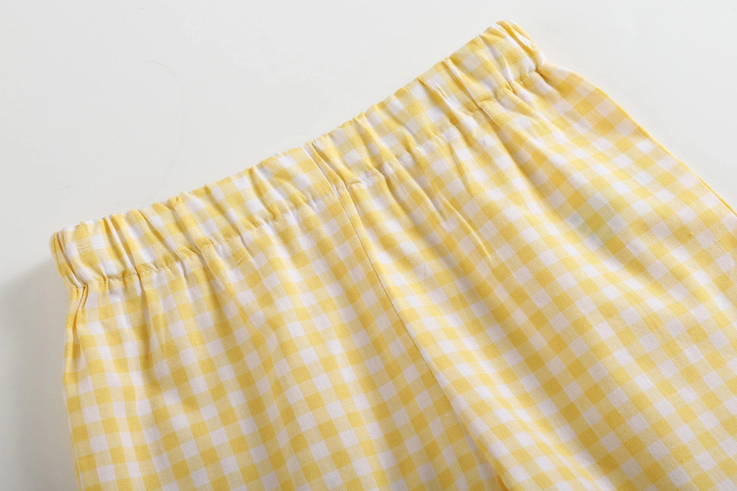 Lil Cactus Yellow Gingham Lemon Smocked Shirt and Shorts Set