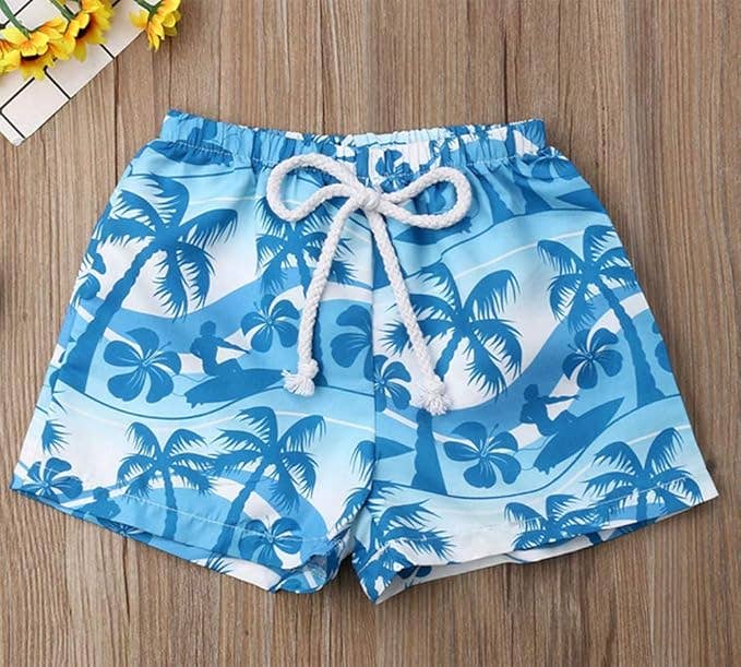 Blue Tropical Toddler Boy Swim Shorts: 6-12 Months