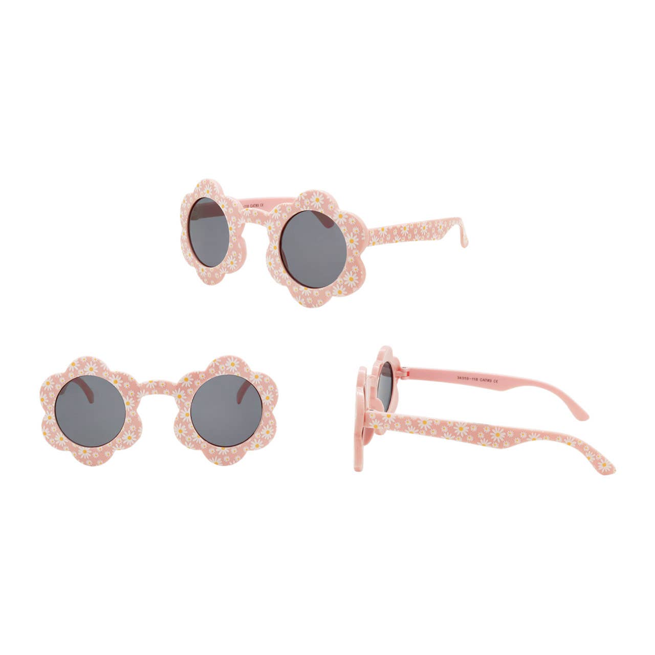 Kids Sunglasses Girls Round with Bucket Hat New Flower Cute