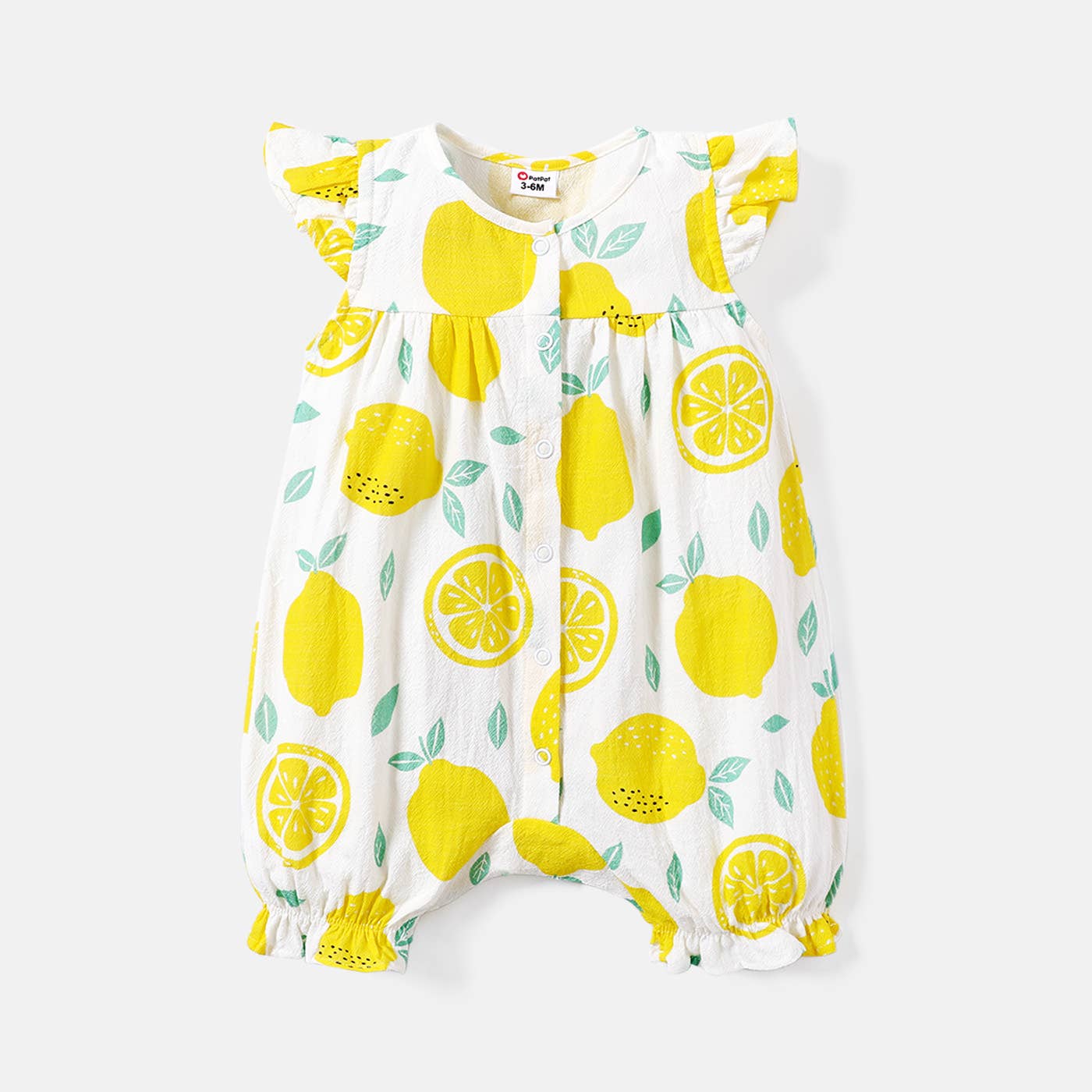 Baby Girl Gingham or Allover LemonFlutter-sleeve Romper