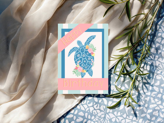 Shelly Turtle Birthday Greeting Card