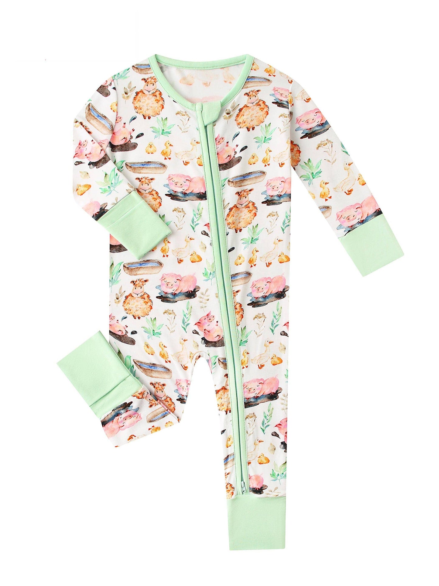 Posh TOT Farmyard Fun Bamboo Baby Convertible Zippy Romper: 18-24M
