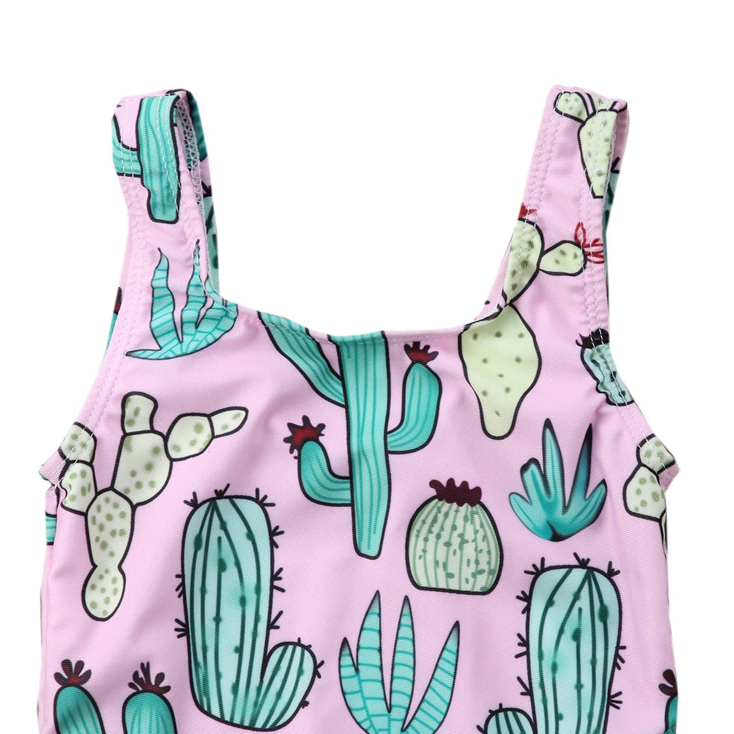Cactus One-Piece Baby Girl Swimsuit & Headband: 1-2T