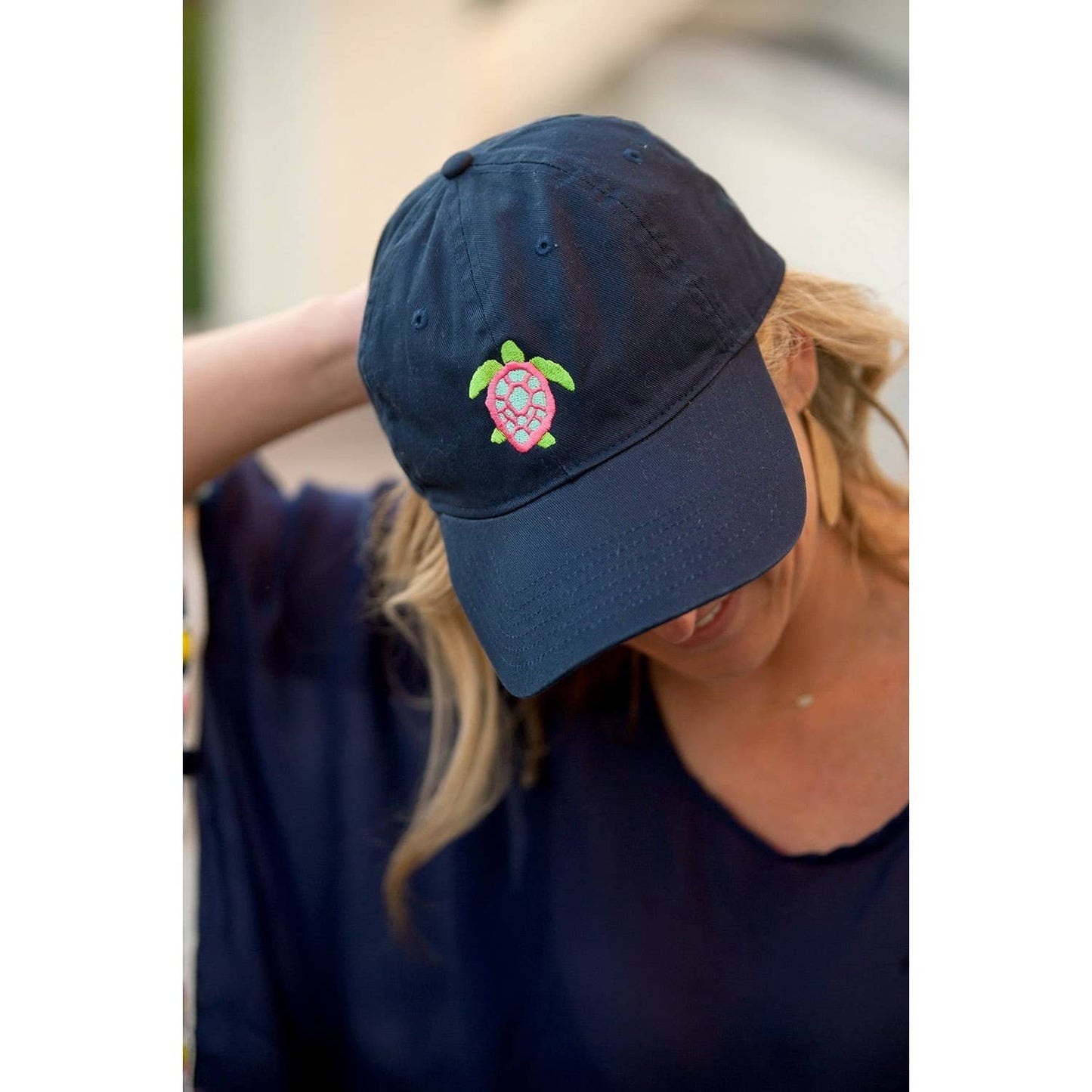 Multicolor Turtle Cap: White