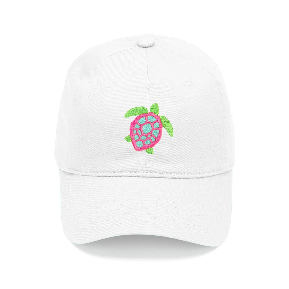 Multicolor Turtle Cap: White