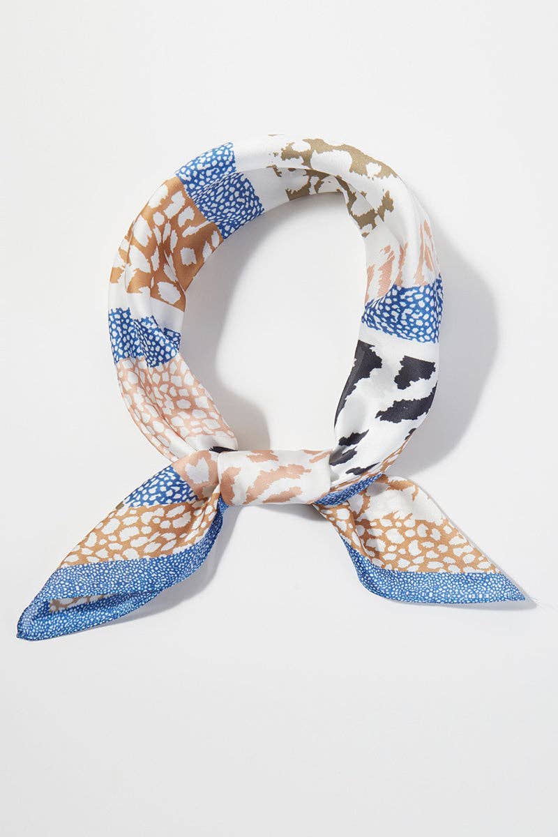 Leopard Lane Taupe Square Satin Scarf