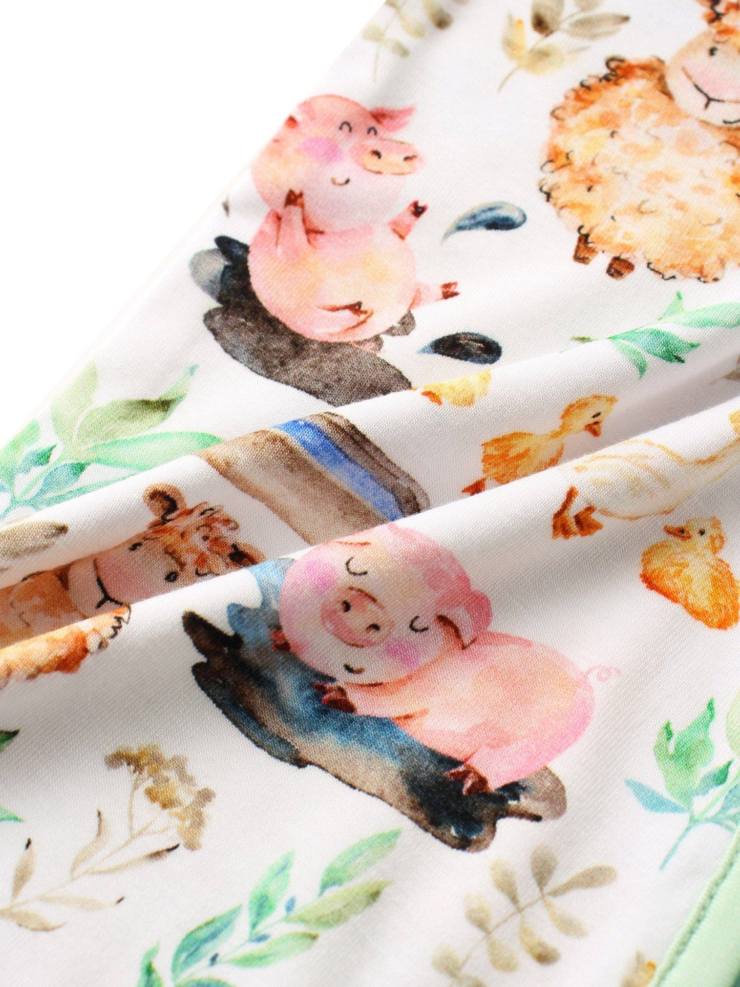 Posh TOT Farmyard Fun Bamboo Baby Convertible Zippy Romper: 6-12M