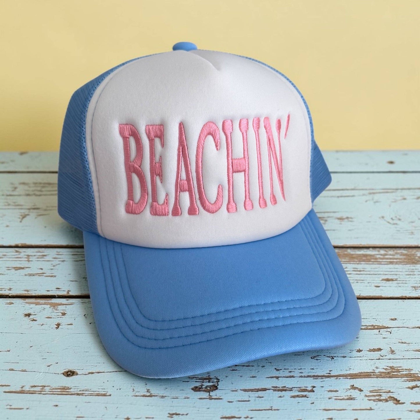 Beach hat embroidered, great vacation or Summer hat: Multi-Colored