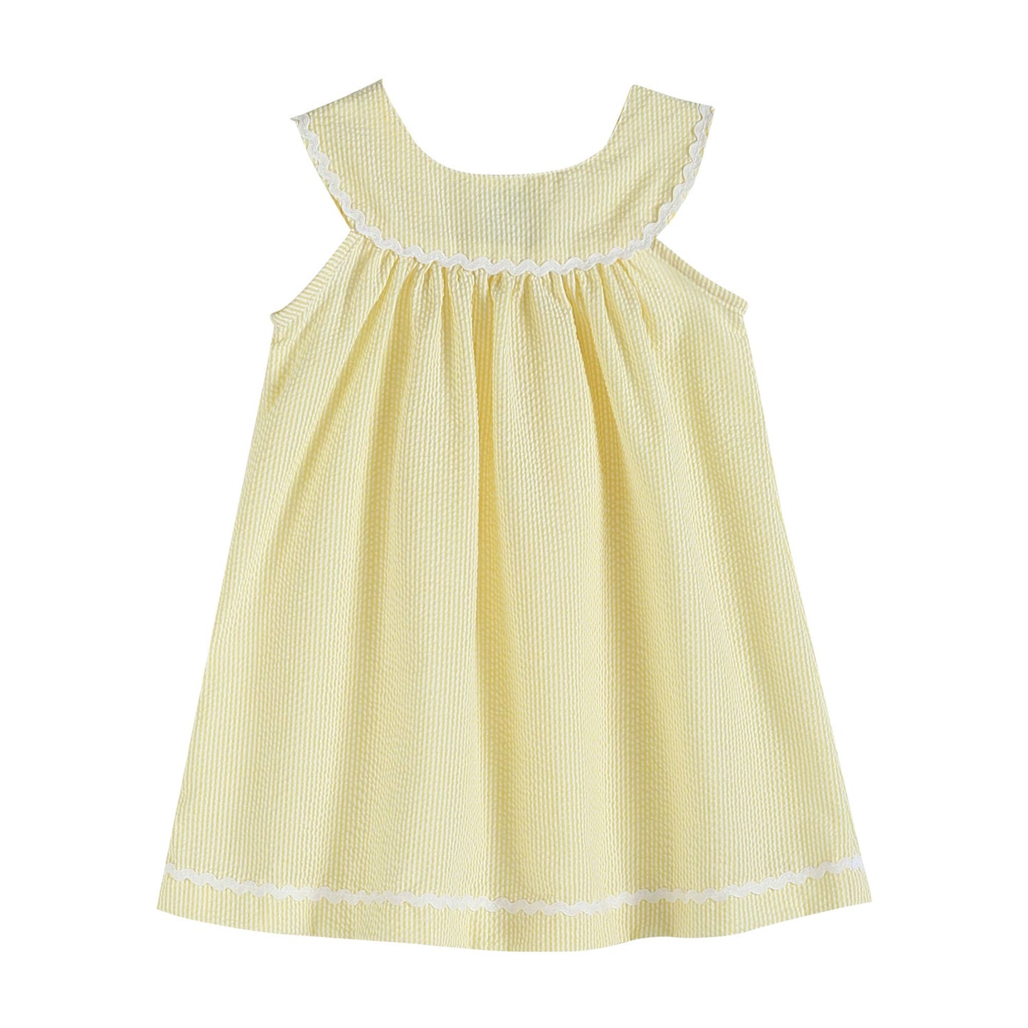 Special Purchase - Pastel Yellow Seersucker Baby Yoke Dress