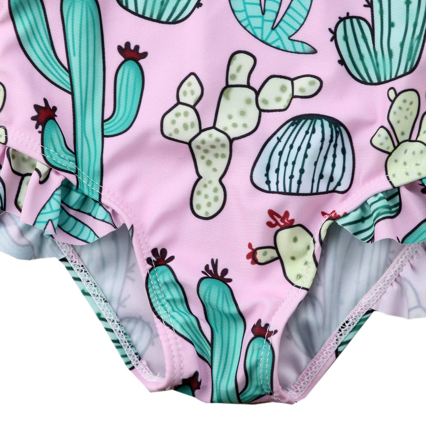 Cactus One-Piece Baby Girl Swimsuit & Headband: 1-2T