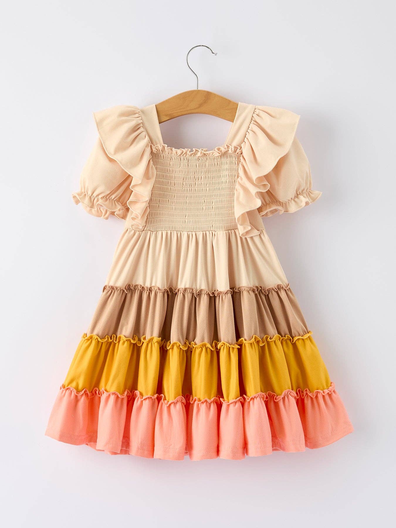 Fall Bohemian Style Toddler Girl Dress with Ruffles: 2