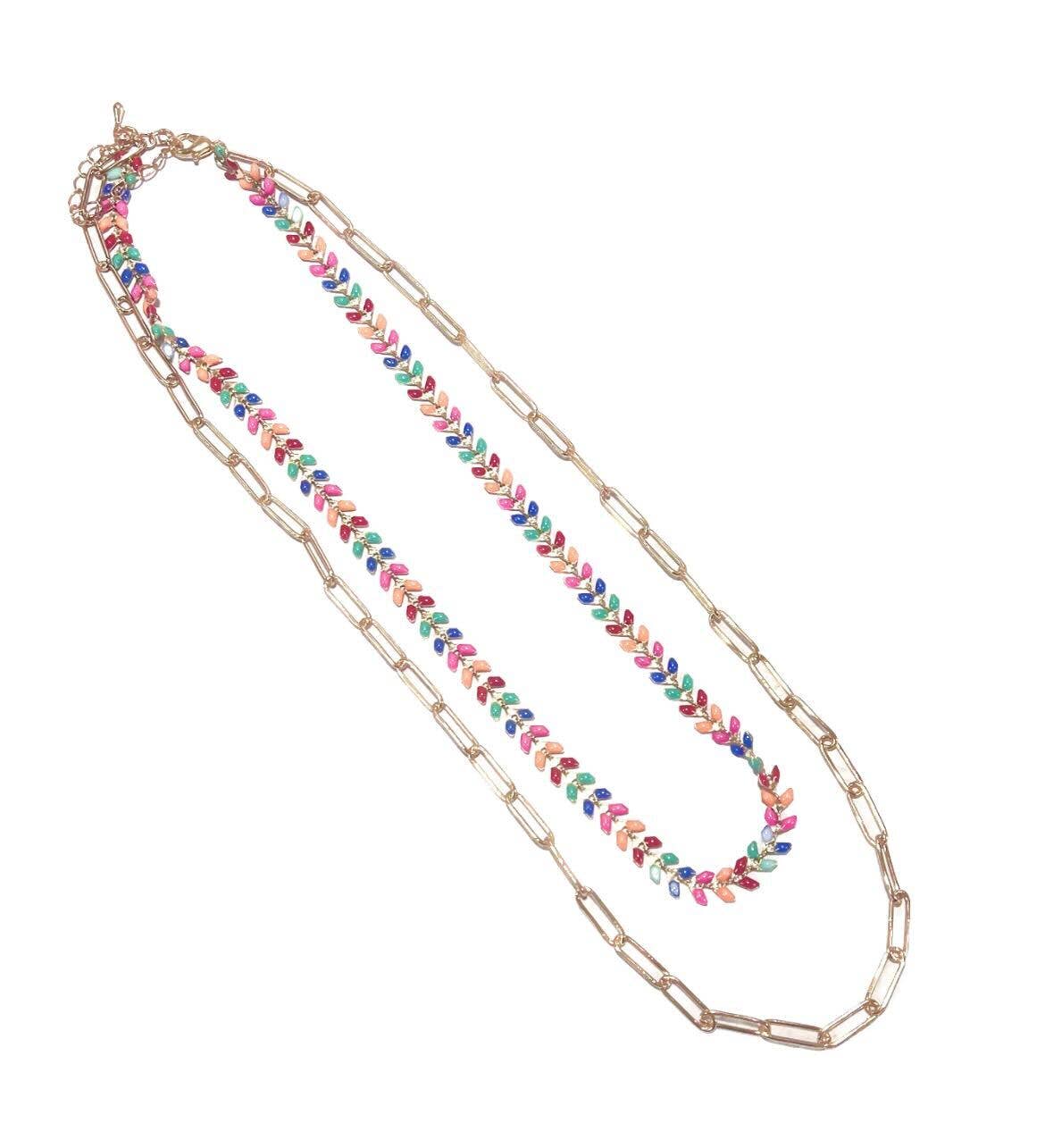 Sunny Days Layered Multicolor Necklace: Multi / One Size