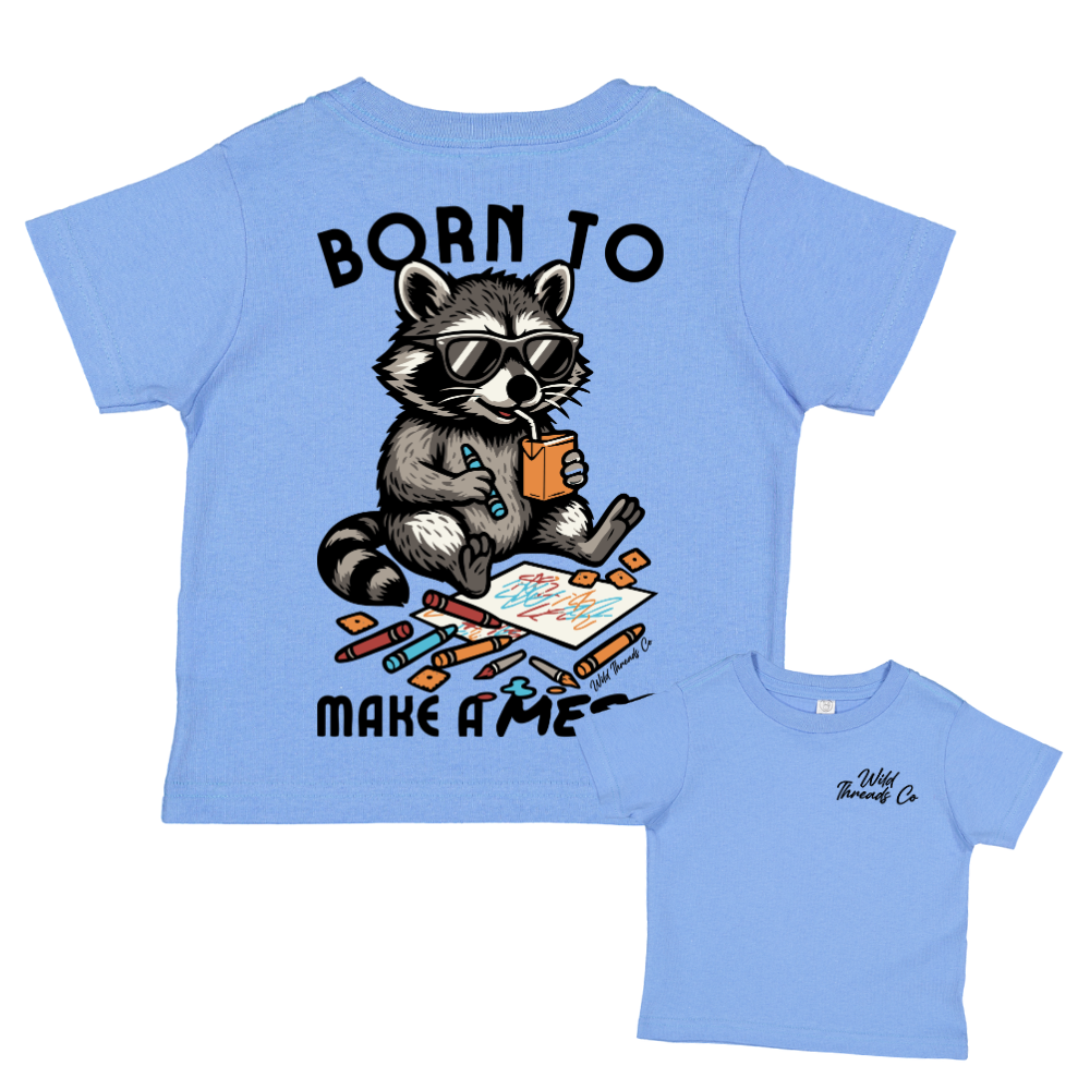 Born To Make A Mess Tee: Natural / M (10/12)