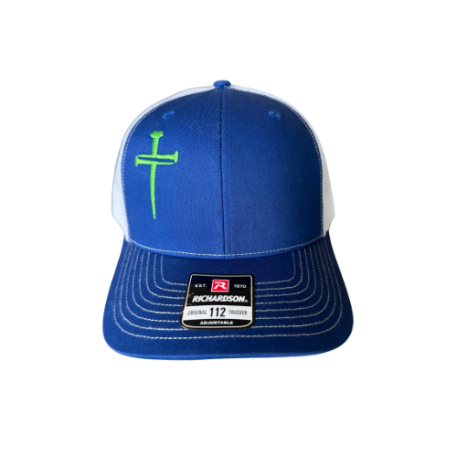 3 Nail Cross, Rugged Cross Embroidered Hat, Structured Fit: American Flag mesh with Red Cross