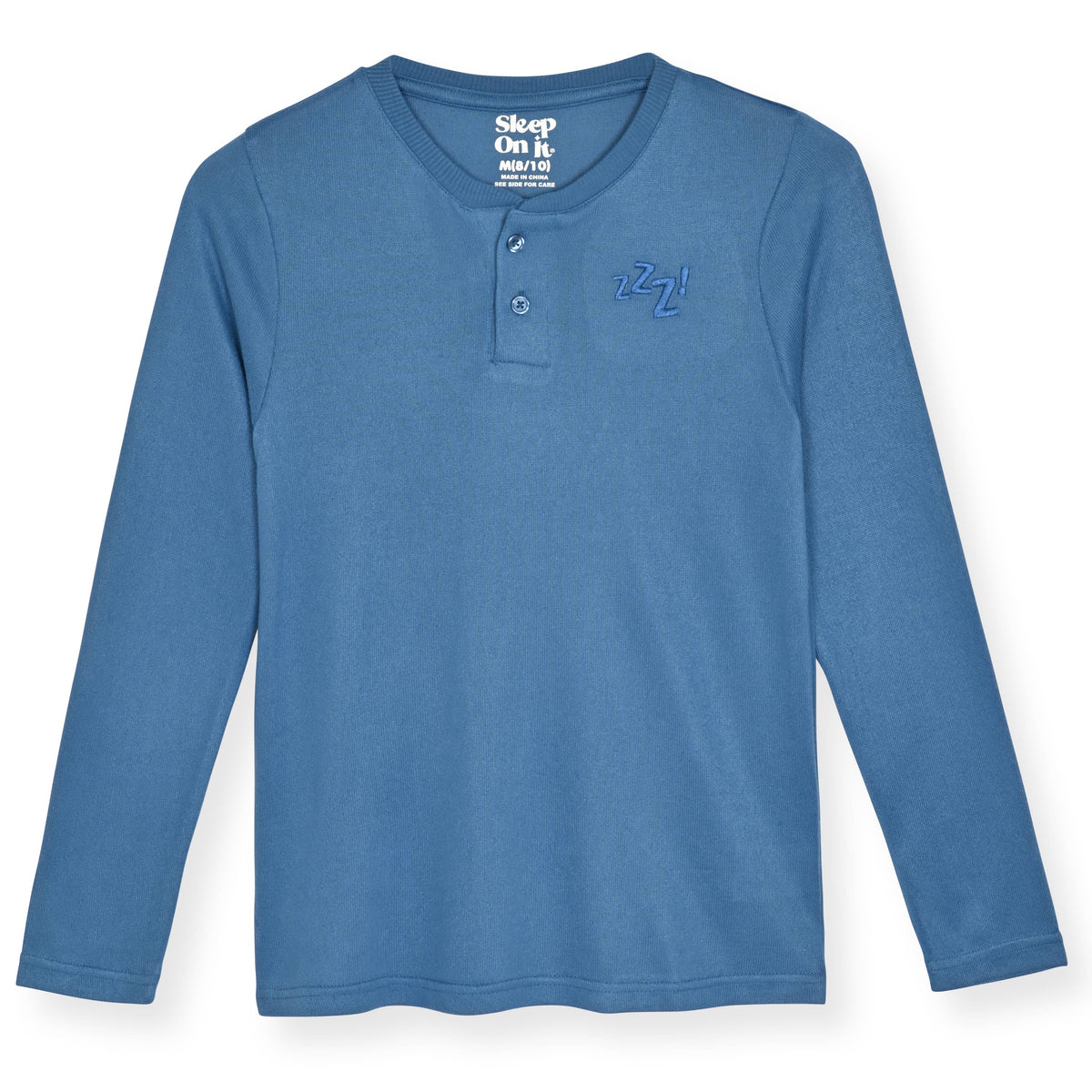 Sleep On It Boys Hacci Henley Pajama Set, Zzz Embroidery