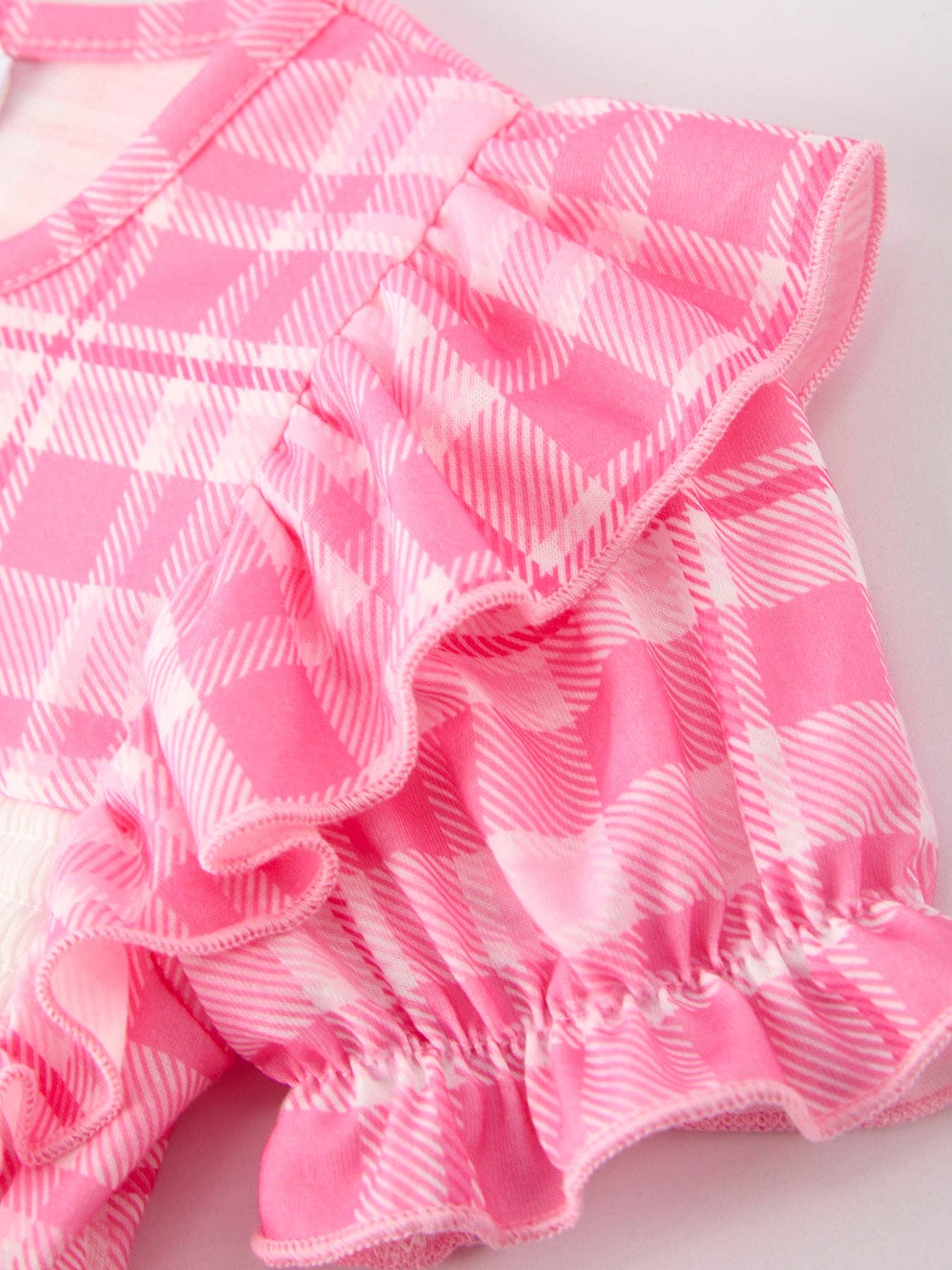 Pink Plaid Smocked Church Christ Bishop Christening Dress: 6