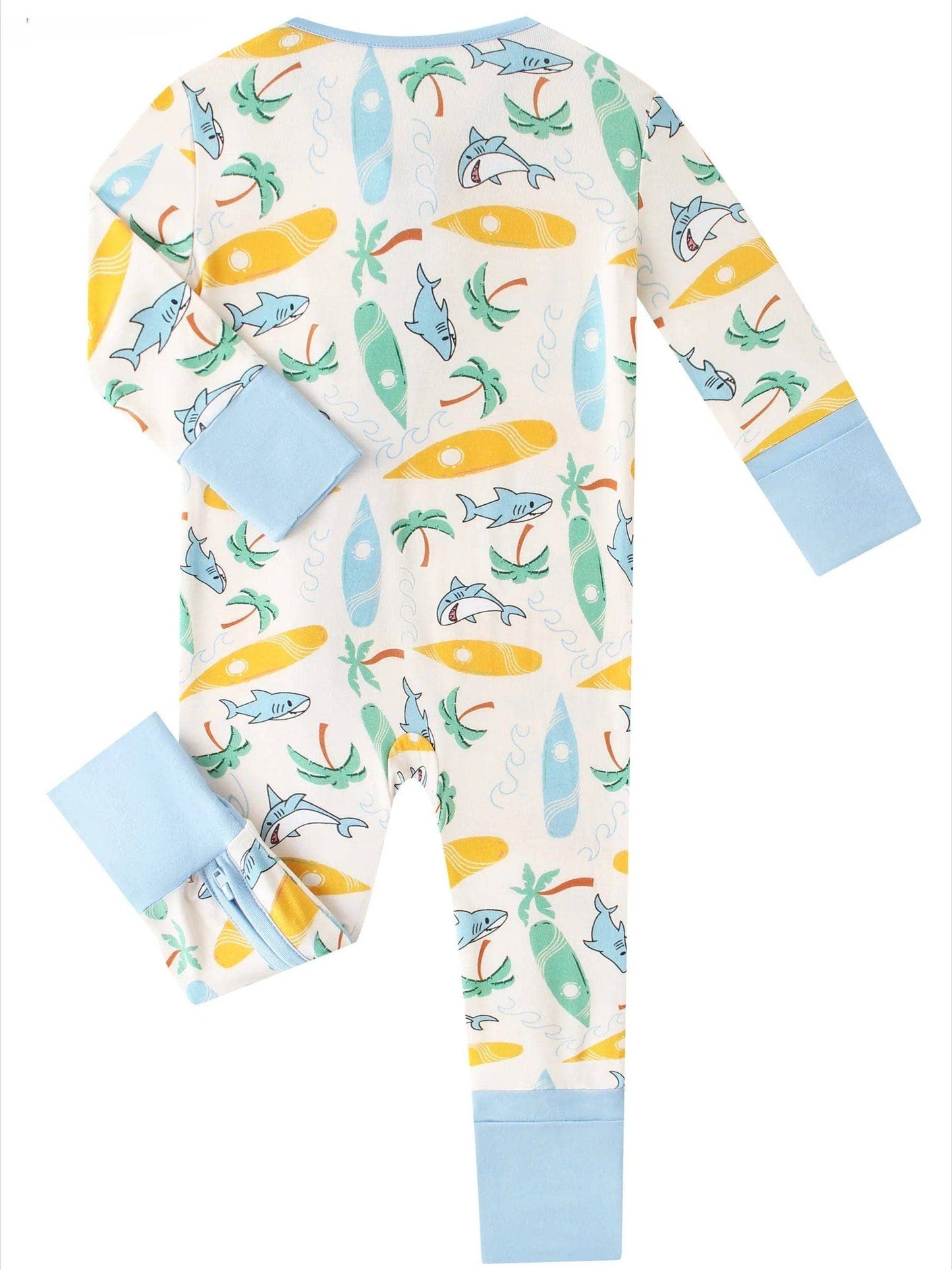 Posh TOT Surf's Up Bamboo Baby Convertible Zippy Romper: 18-24M