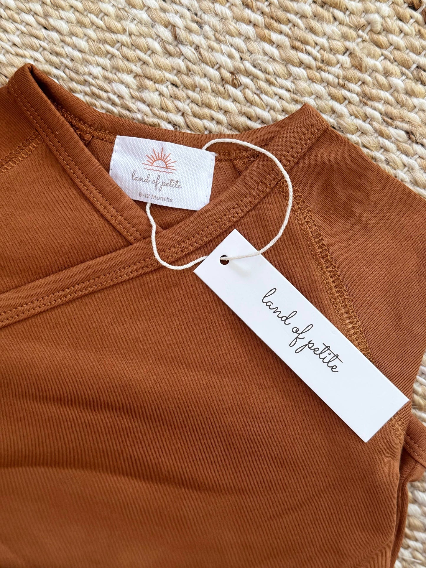 Unisex Long Sleeve Onesie- Solid Brown (branded)