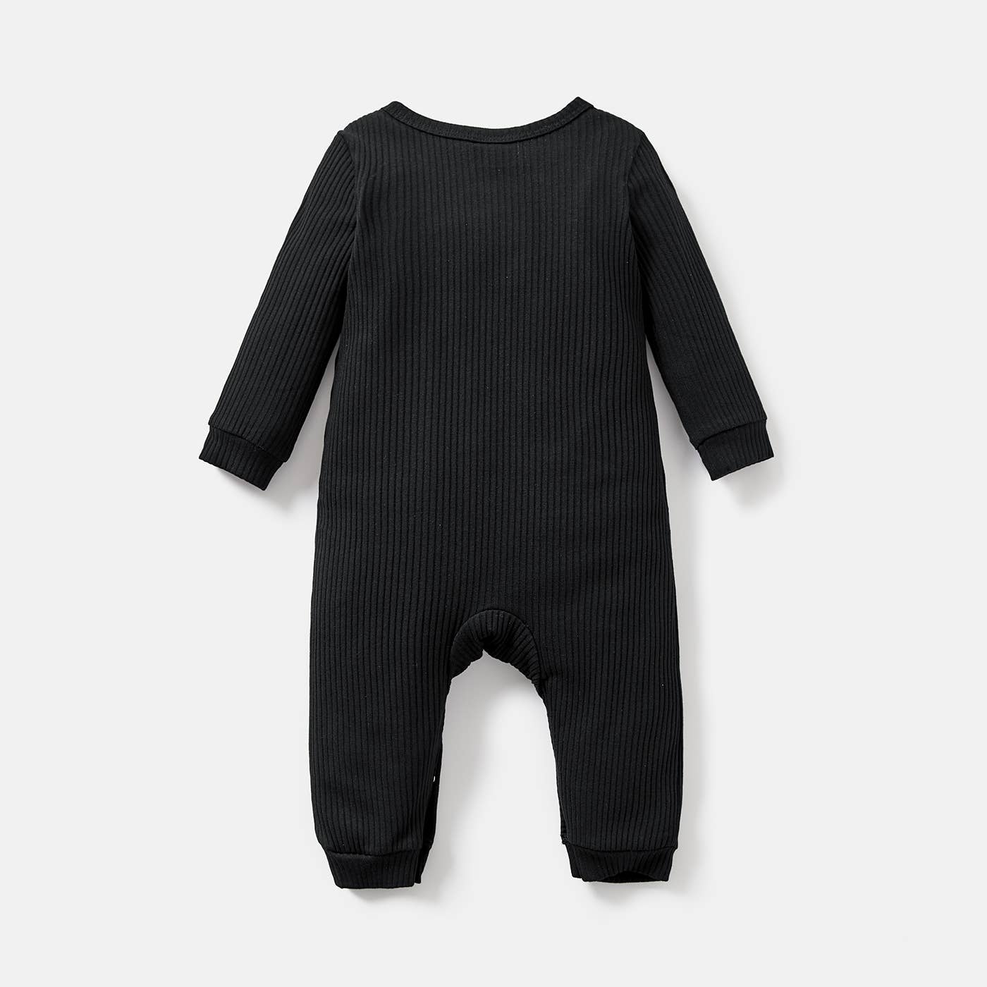 Baby Girl/Boy Cotton Button Ribbed Long-sleeve Jumpsuits