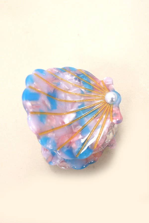 BEACH OCEAN CELLULOSE SEASHELL HAIR CLAW CLIPS | 40H782: Peach