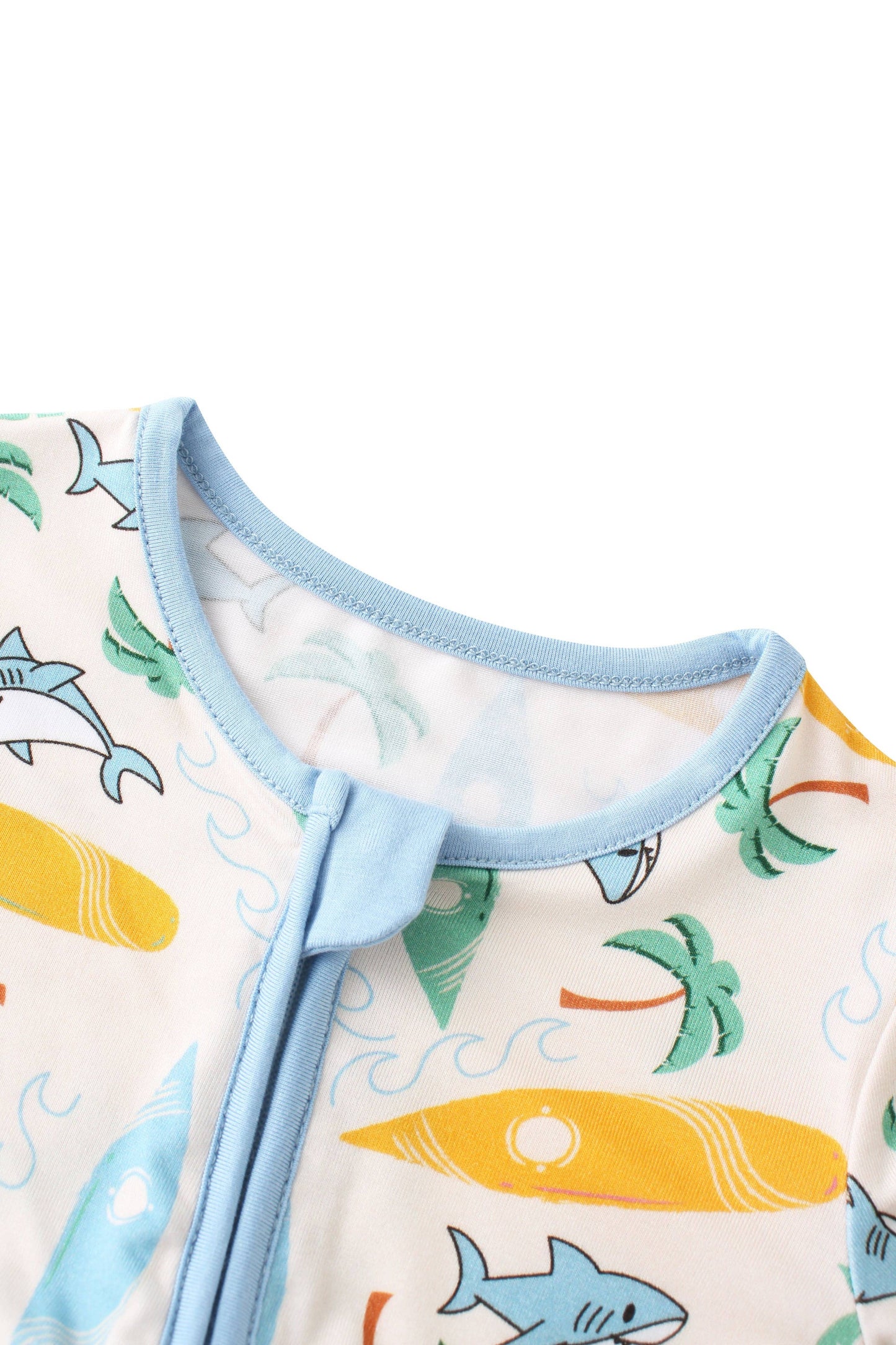 Posh TOT Surf's Up Bamboo Baby Convertible Zippy Romper: 18-24M