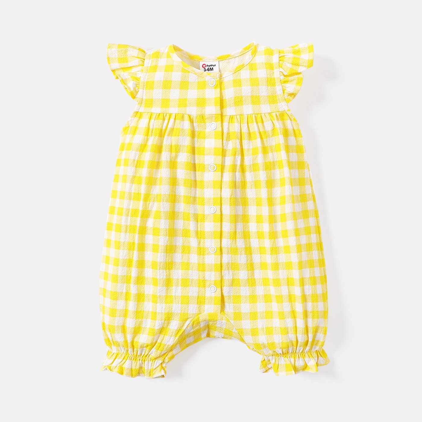 Baby Girl Gingham or Allover LemonFlutter-sleeve Romper