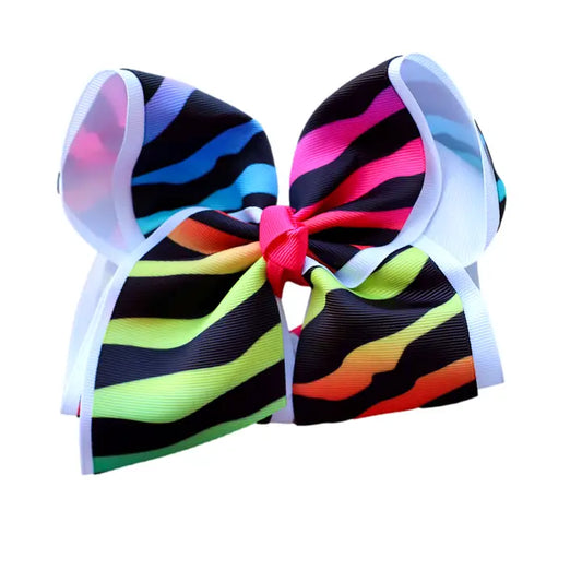 Rainbow Zebra Hairbow