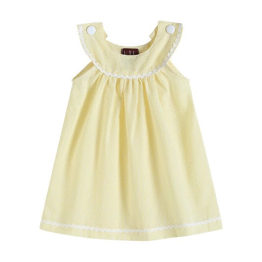 Special Purchase - Pastel Yellow Seersucker Baby Yoke Dress